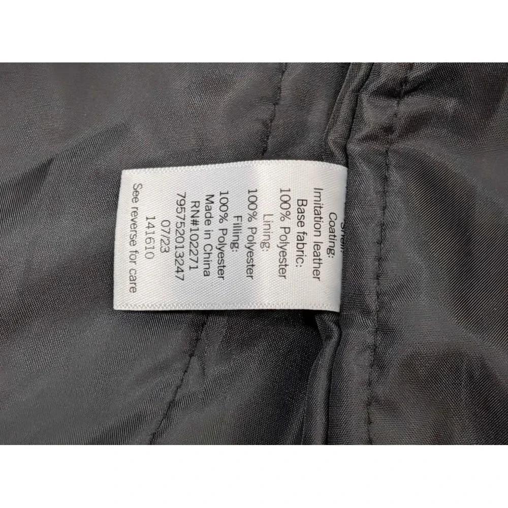 Apt 9 ~ Men's‎ Black Faux Leather Bomber Jacket Full Zip ~ 2XL ~ NWOT